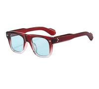 DENUVI Women Sunglasses Clear Ocean Lens Shades UV400 Men Rivets Punk For Outdoor Sports Running And Riding,Red