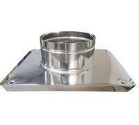 Denvel® - Chimney Base Plate 100 mm Diameter, Base Size 240x240 mm, Stainless Steel - Flue Pipe Support and Mounting Base for Masonry Chimneys and Ventilation Caps
