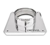 Denvel® - Chimney Base Plate 140 mm Diameter, Base Size 240x240 mm, Stainless Steel - Flue Pipe Support and Mounting Base for Masonry Chimneys and Ventilation Caps