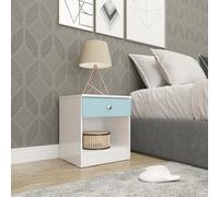 Seconique Denver 1 Drawer Bedside Blue Gloss