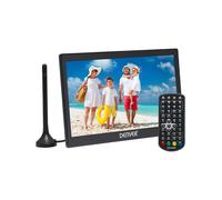 10" Rechargeable Small Portable TV with Freeview Mains Power or HDMI In 12 Volt Rechargeable Battery for Car Denver Black One Size