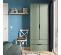 Denver 2 Door 2 Drawer Wardrobe (Ready Assembled) In Reed Green