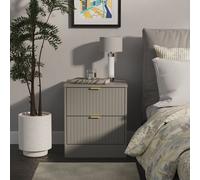 Denver 2 Drawer Bedside (Ready Assembled) Ready Assembled 2 U Grey Small