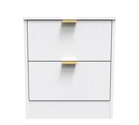 Denver 2 Drawer Bedside (Ready Assembled) Ready Assembled 2 U White Small