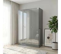 Seconique Denver 3 Door Wardrobe Grey Gloss Metal Drawer Hinges And Handles
