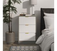 Denver 3 Drawer Bedside (Ready Assembled) Ready Assembled 2 U Mid Grey Small