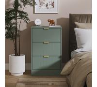 Denver 3 Drawer Bedside (Ready Assembled) Ready Assembled 2 U Pale Green Small