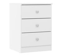 Denver White Gloss 3 Drawer Bedside Table Cabinet Nightstand Bedroom Storage