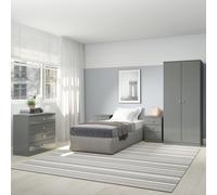 Seconique Denver 2 Door Wardrobe Bedroom Set - Grey Gloss