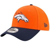 NEW ERA DENVER BRONCOS BASEBALL CAP.9FORTY NFL THE LEAGUE NAVY ORANGE STRAP HAT