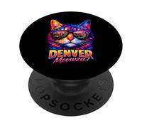 Denver Cat | Trendy Cool Colorful Kitten Sunglasses Lover PopSockets Adhesive PopGrip