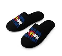 Denver Colorado Flag Men's Flannel Slipper Soft Non Slip House Shoes Comfy Winter Warm Indoor Outdoor Slippers