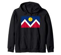 Denver Colorado Flag Patriot Rocky Mountains Zip Hoodie