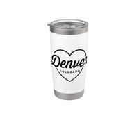 Denver Colorado Love Heart Retro Script Travel to Stainless Steel Insulated Tumbler