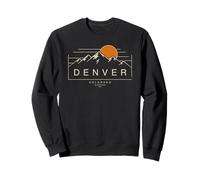 Denver Colorado Mountain Sunset Graphic Vintage Style Sweatshirt
