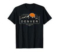 Denver Colorado Mountain Sunset Graphic Vintage Style T-Shirt