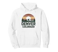 Denver Colorado Retro Mountain Sunset Landscape Pullover Hoodie