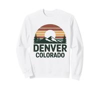Denver Colorado Retro Mountain Sunset Landscape Sweatshirt