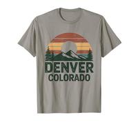 Denver Colorado Retro Mountain Sunset Landscape T-Shirt