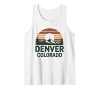 Denver Colorado Retro Mountain Sunset Landscape Tank Top