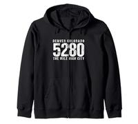 Denver Colorado The Mile High City 5280 Novelty Souvenir Zip Hoodie