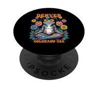 Denver Colorado USA Psychedelic Frog Chill Zen Design PopSockets Adhesive PopGrip