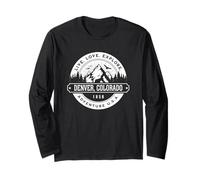 Denver Colorado USA Rocky Mountains Vintage Style Design Long Sleeve T-Shirt