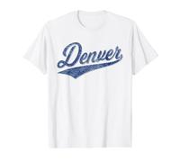Denver Colorado Varsity Script Classic Style Value Graphic T-Shirt, Men, White, XL
