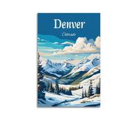 Denver Colorado Vintage-Style Travel Poster Picture Canvas Wall Paint Arts Decor Modern Home Artworks 16x24inch(40x60cm)