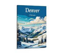 Denver Colorado Vintage-Style Travel Poster Wall Art Bedroom Prints Home Decor Hanging Picture Canvas 16x24inch(40x60cm)