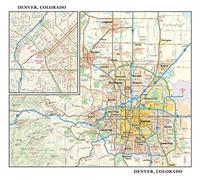 Denver, Colorado Wall Map, large - 22.75" x 19.5" Matte Plastic