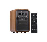 Denver DAB-48 Bluetooth DAB Radio With Remote Control - DAB/DAB+ Digital Radio Mains Powered - DAB Bluetooth Radio Speaker - DAB Alarm Clock - Grey With Large Remote Control