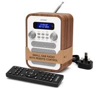 Denver DAB-48 Bluetooth DAB+ Radio With Remote Control - Digital Radio Mains Powered - Bluetooth Speaker - Alarm Clock - White With Large Remote Control