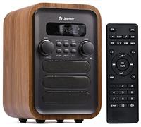 Denver DAB-48 Bluetooth DAB Radio With Remote Control - DAB/DAB+ Digital Radio Mains Powered - DAB Bluetooth Radio Speaker - DAB Alarm Clock - Grey With Large Remote Control