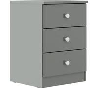 Seconique Denver 3 Drawer Bedside - Grey Gloss, Grey