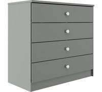 Denver Grey Gloss 4 Drawer Chest Of Drawers Bedroom Furniture Storage