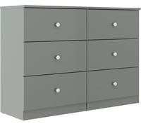 Denver Grey Gloss 6 Drawer Chest Of Drawers Modern Bedroom Furniture Storage