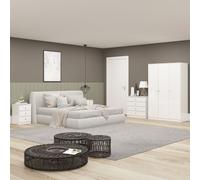Seconique Denver 3 Door Wardrobe Bedroom Set - Grey Gloss
