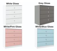 Denver Grey Gloss Bedroom Furniture Range Quality Wardrobe Chest Bedside