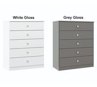 Denver Grey Gloss Bedroom Furniture Range Quality Wardrobe Chest Bedside