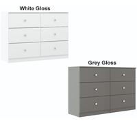 Denver Grey Gloss Bedroom Furniture Range Quality Wardrobe Chest Bedside