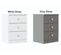 Denver Grey Gloss Bedroom Furniture Range Quality Wardrobe Chest Bedside