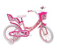 Denver Bike Hello Kitty 16 Inch Girls Bike, Pink Steel Frame, Training Wheels Included, Front Basket, Ages 5-8