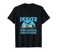 Denver High Altitude High Attitude Rocky Mountain Hawk Print T-Shirt