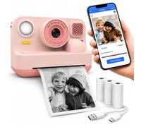 Denver Kids Camera 48MP Instant Print Bluetooth Full HD Pink | 2.4 inch IPS display and built-in selfie lens