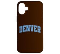 Denver Light Blue Vintage Style Retro Text Case for iPhone 16 Plus