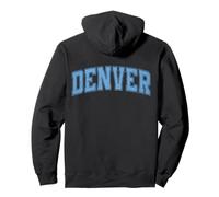 Denver Light Blue Vintage Style Retro Text Pullover Hoodie