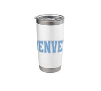Denver Light Blue Vintage Style Retro Text Stainless Steel Insulated Tumbler