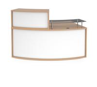 Denver medium curved complete reception unit - beech with white panels