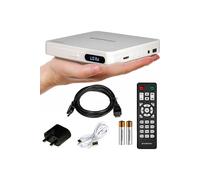 Denver Mini Multi Region HDMI DVD - TV - USB Socket or UK Mains - 1080p - Remote - LED Display in White Denver White